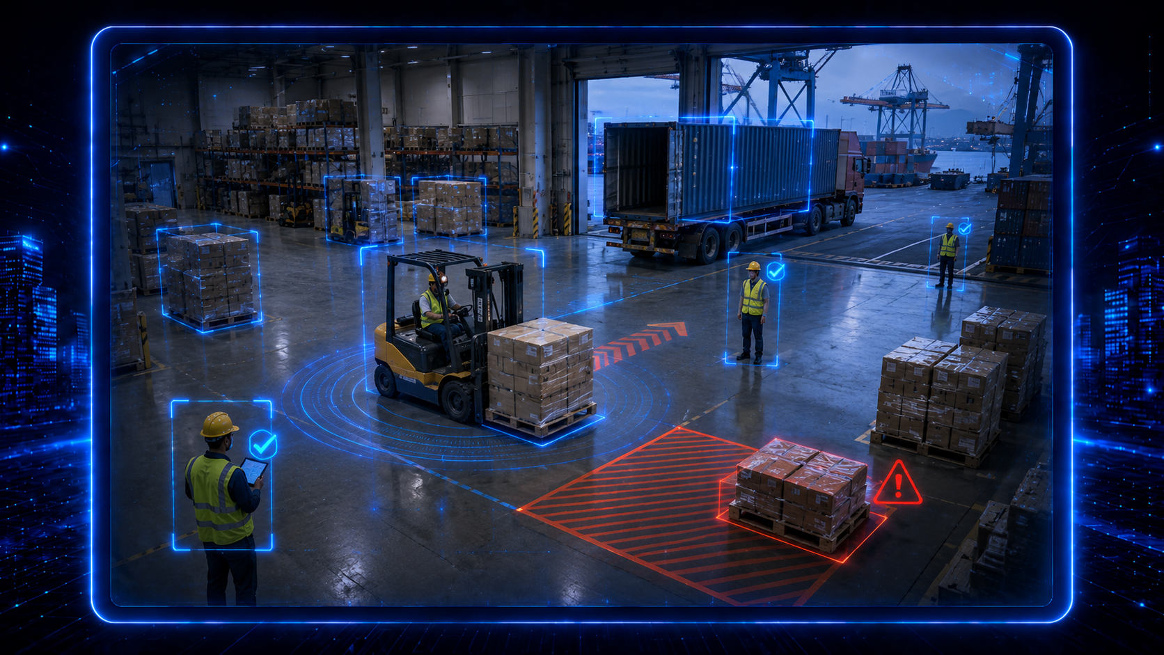 Bảng giám sát kho logistics và bãi container bằng AI SOTA